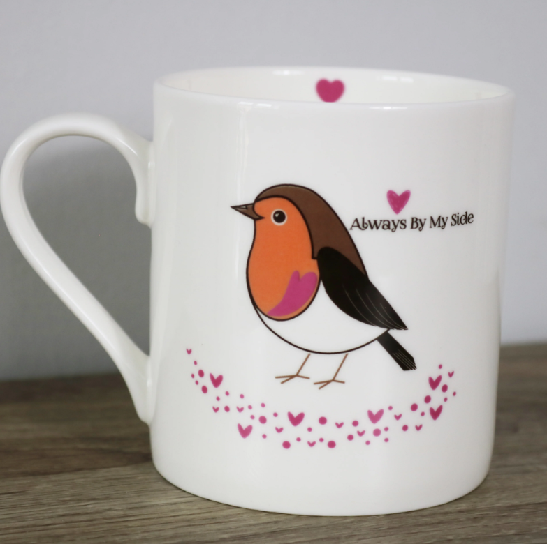 'Always by my side' robin mug