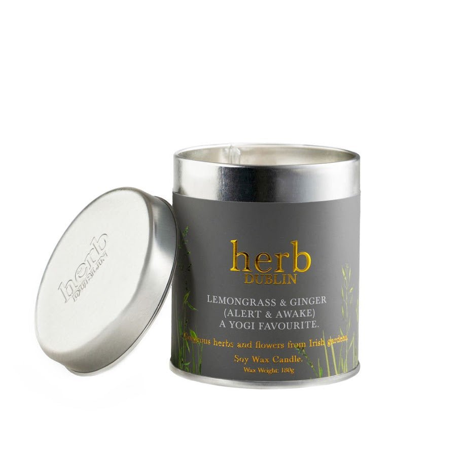 Fragrant Lemongrass and Ginger - Tin candle - Hug in a box.ie