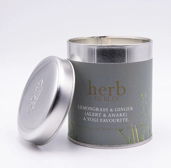 Fragrant Lemongrass and Ginger - Tin candle - Hug in a box.ie