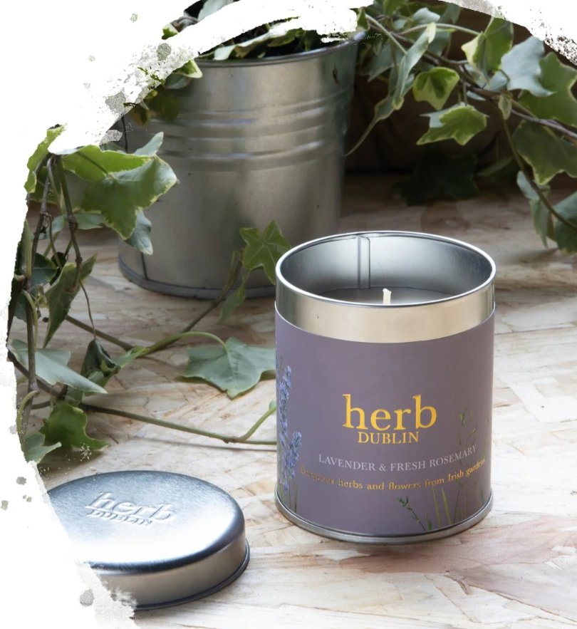 Lavender & Rosemary - Tin candle. - Hug in a box.ie