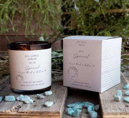 EAU SO Special Candles with Aventurine Gemstones