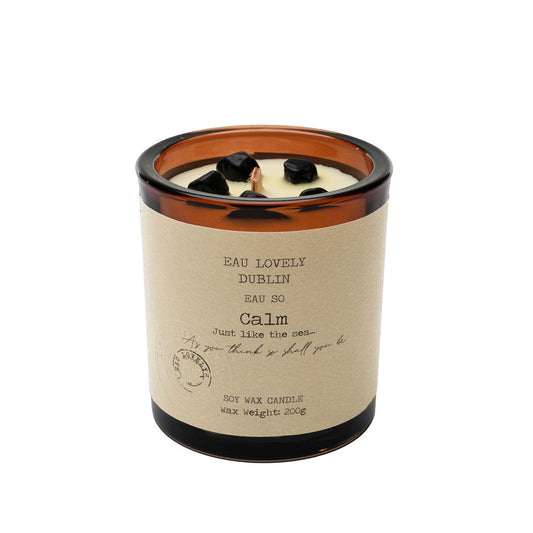 EAU SO Calm Candles with black Hematite Gemstones