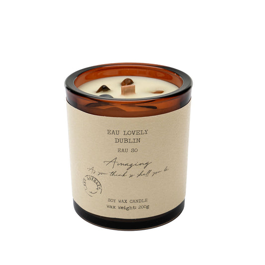 EAU SO Amazing Candles with Tiger Eye Gemstones