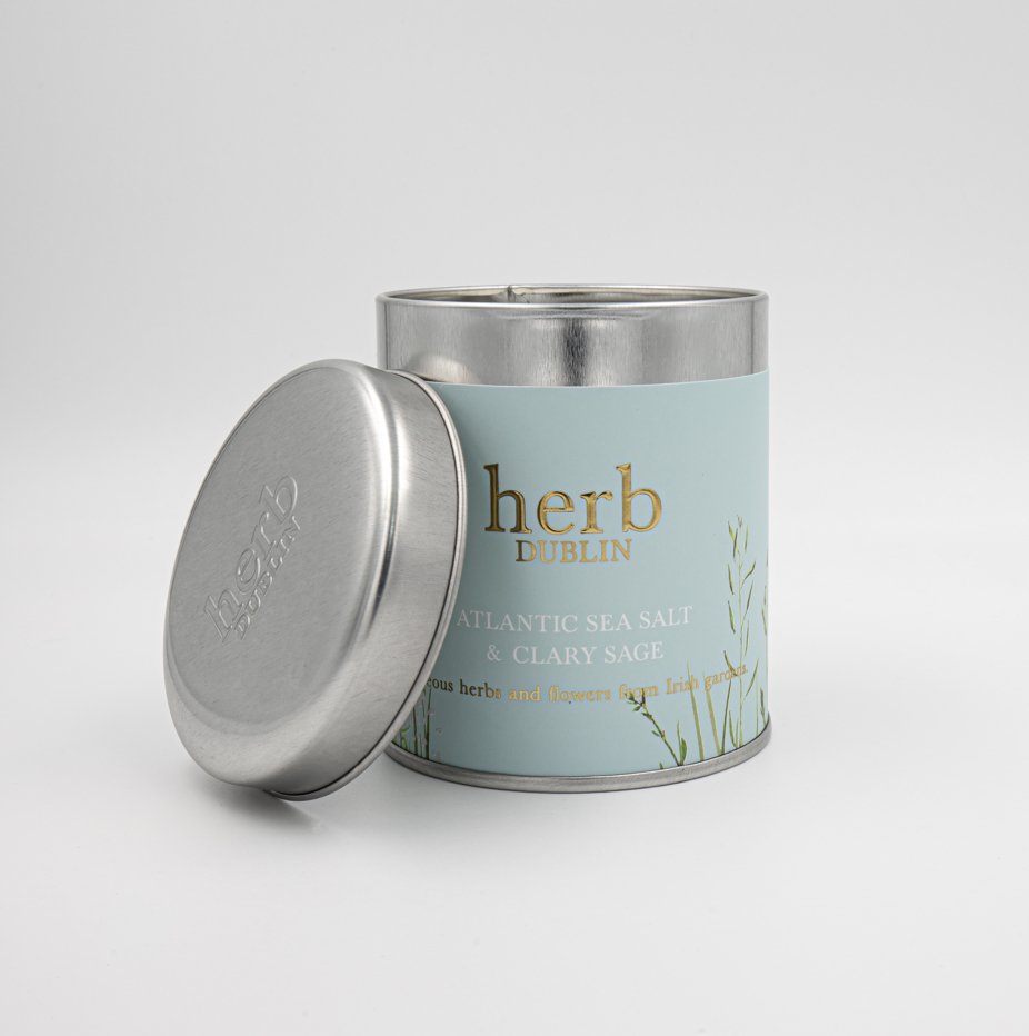 Atlantic Seasalt - Tin Candle. - Hug in a box.ie