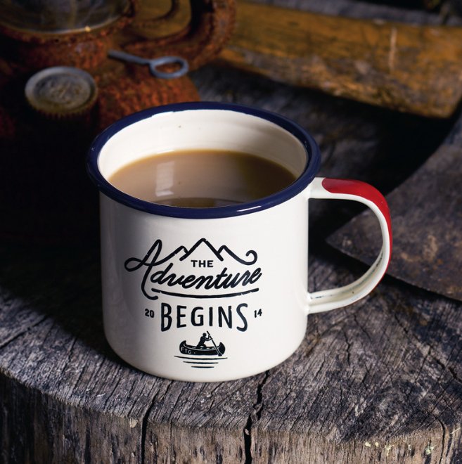 Enamel Mug - The Adventure Begins - Hug in a box.ie