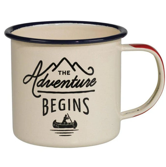 Enamel Mug - The Adventure Begins - Hug in a box.ie