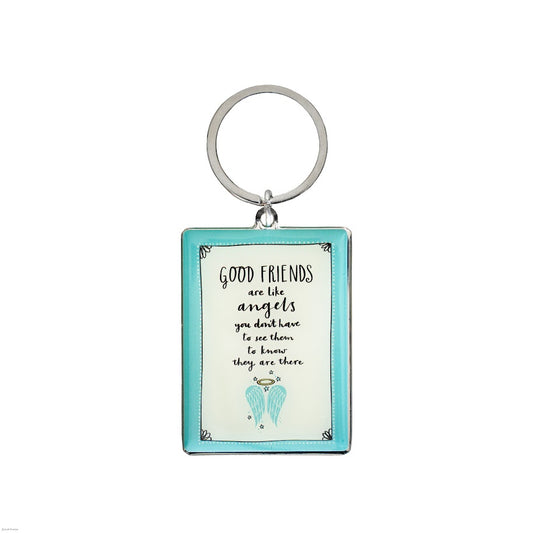 Good Friends are Like Angles Keyring