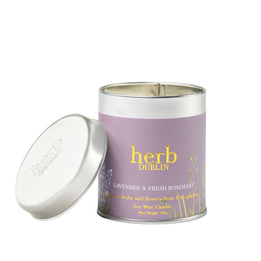 Lavender & Rosemary - Tin candle. - Hug in a box.ie