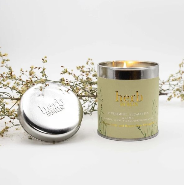 Peppermint & Eucalyptus Tin Candle - Hug in a box.ie