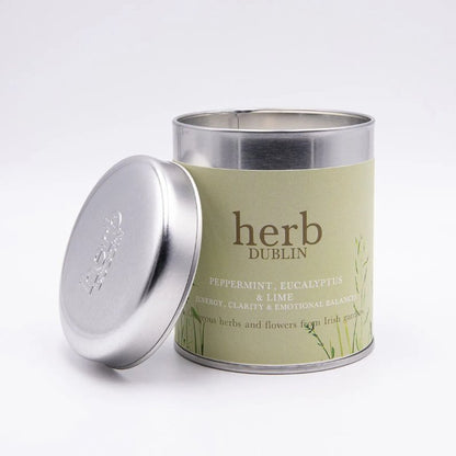 Peppermint & Eucalyptus Tin Candle - Hug in a box.ie