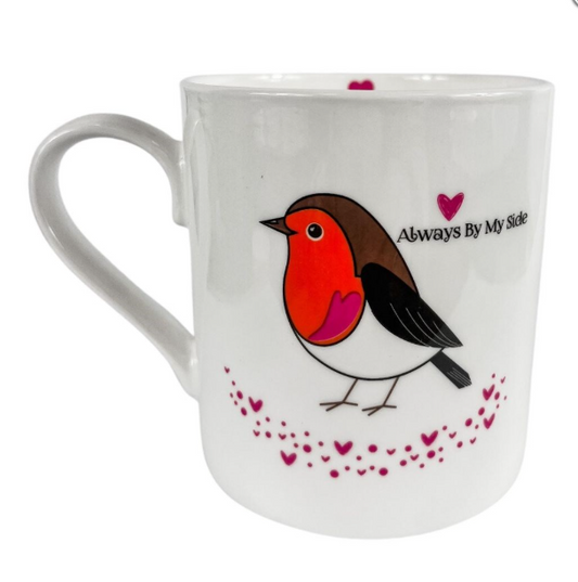 'Always by my side' robin mug